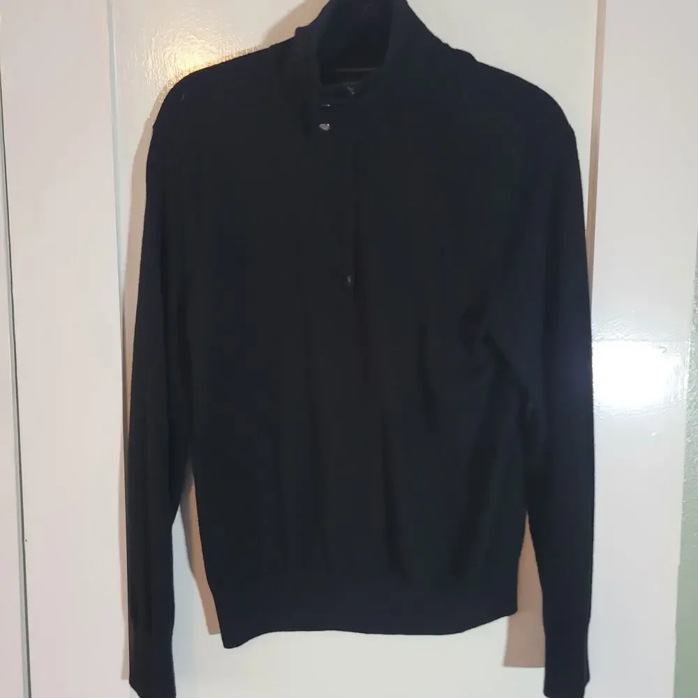 Banana Republic Size	M Merino Wool Blend Half Zip Button Collar Pullover Sweater